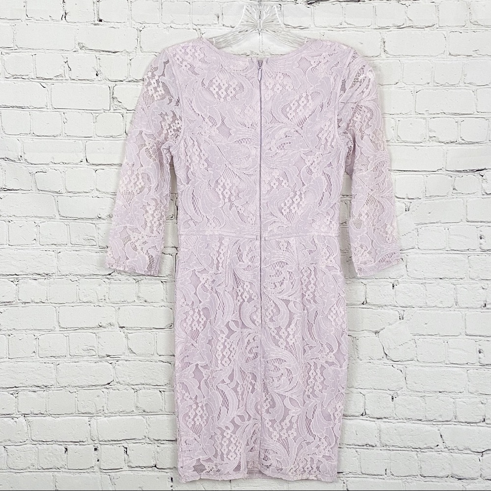 Lulu’s Lilac Mini 3/4 Sleeves Lace Dress, Size XS - Picture 4 of 8